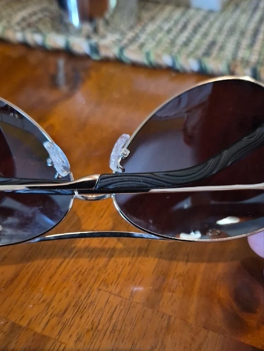 Mens Blue Mirror Aviator Sunglasses - Silver Frame